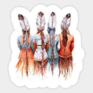 Native American Back Women #3 Sticker